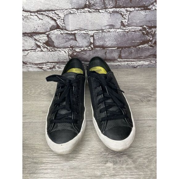 Kate Spade Saturday PF-Flyers Black Leather Low Top Sneakers Women Sz 8M US/39EU - Picture 7 of 16